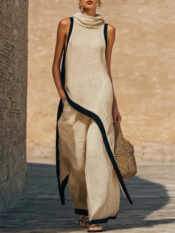 Amari | Elegante Completo in Lino da Donna in Due Pezzi
