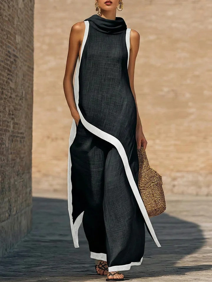 Amari | Elegante Completo in Lino da Donna in Due Pezzi