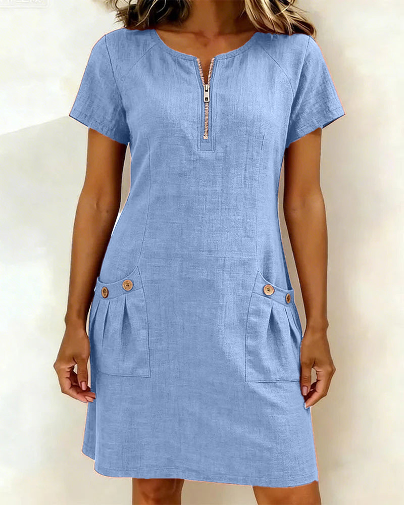 Bianca | Elegante Abito in Misto Lino da Donna