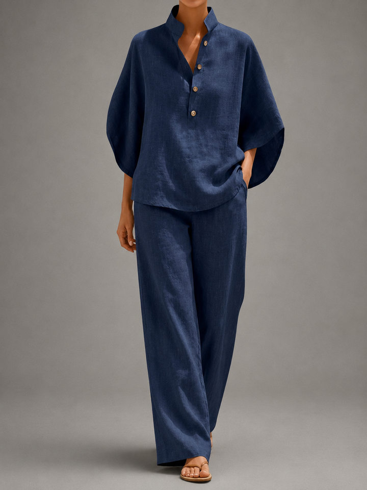 Sophie | Elegante Completo in Lino da Donna con Maniche a Pipistrello