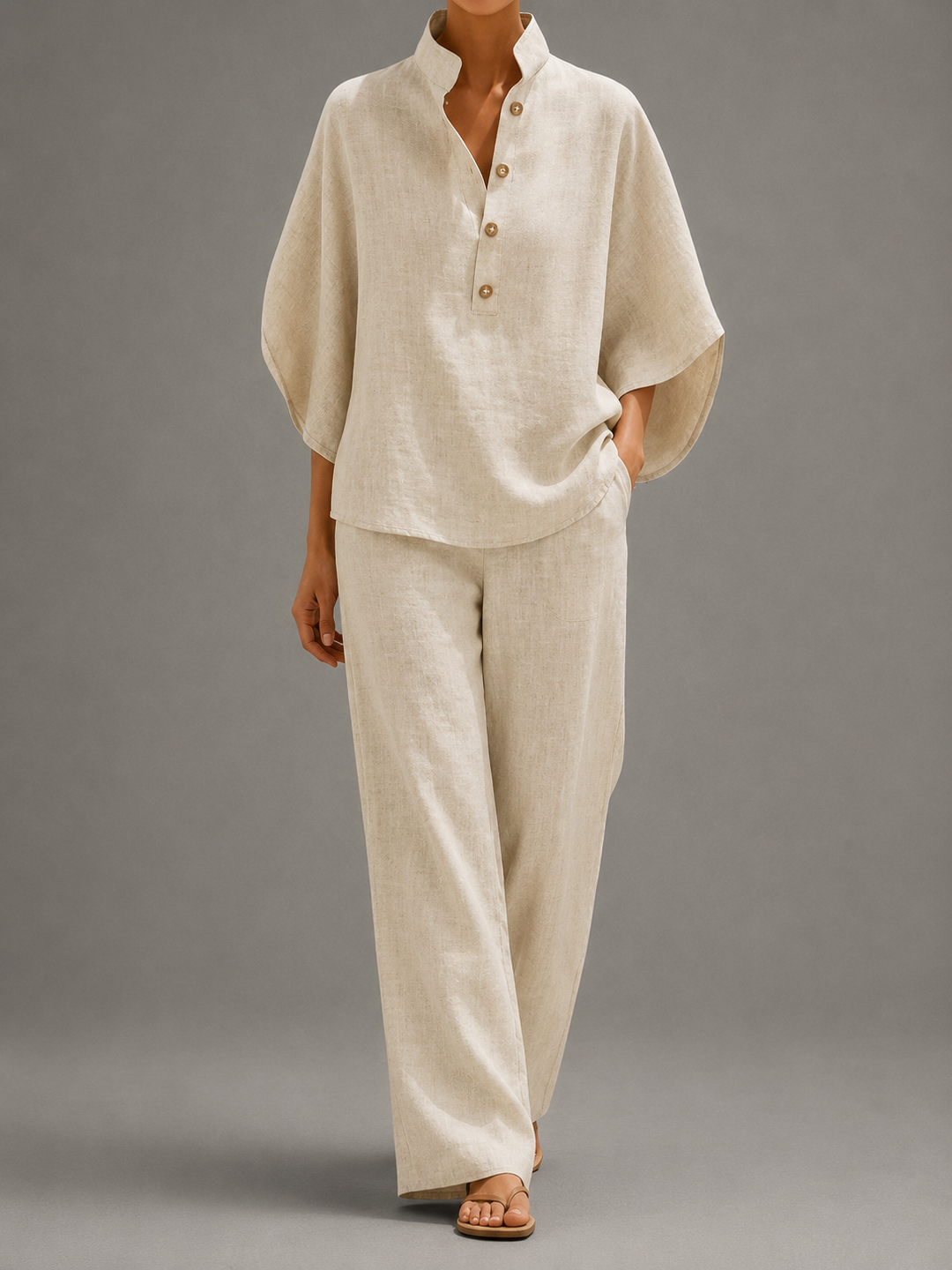 Sophie | Elegante Completo in Lino da Donna con Maniche a Pipistrello