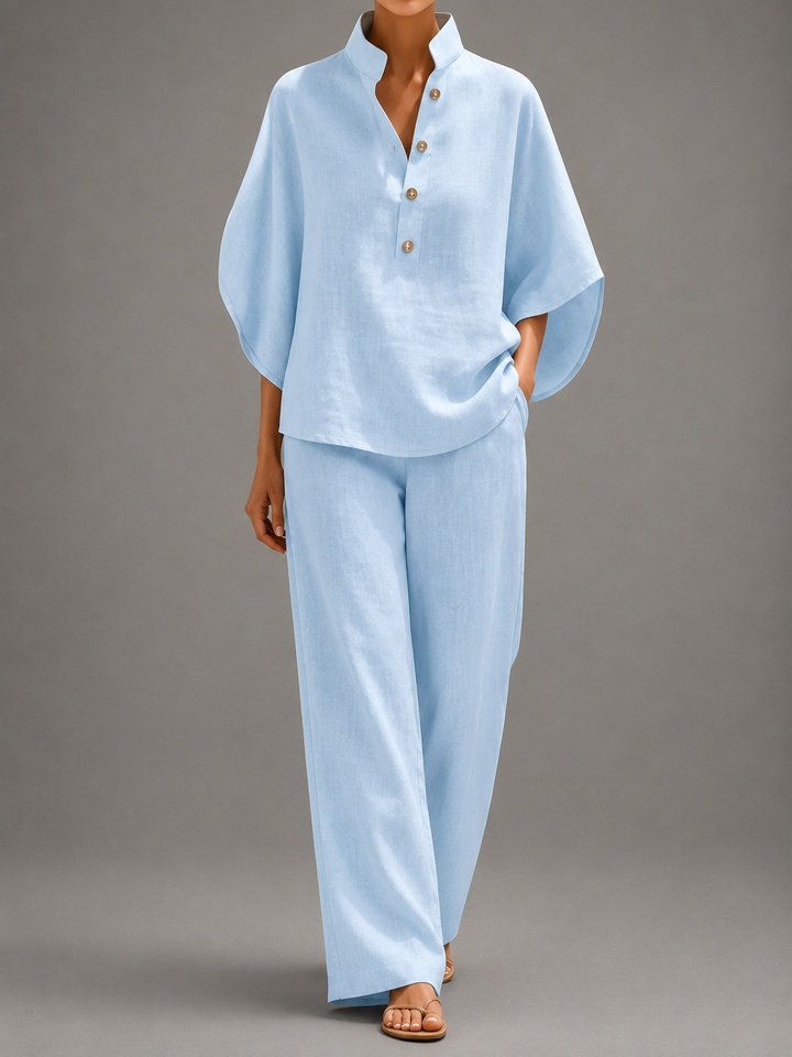 Sophie | Elegante Completo in Lino da Donna con Maniche a Pipistrello