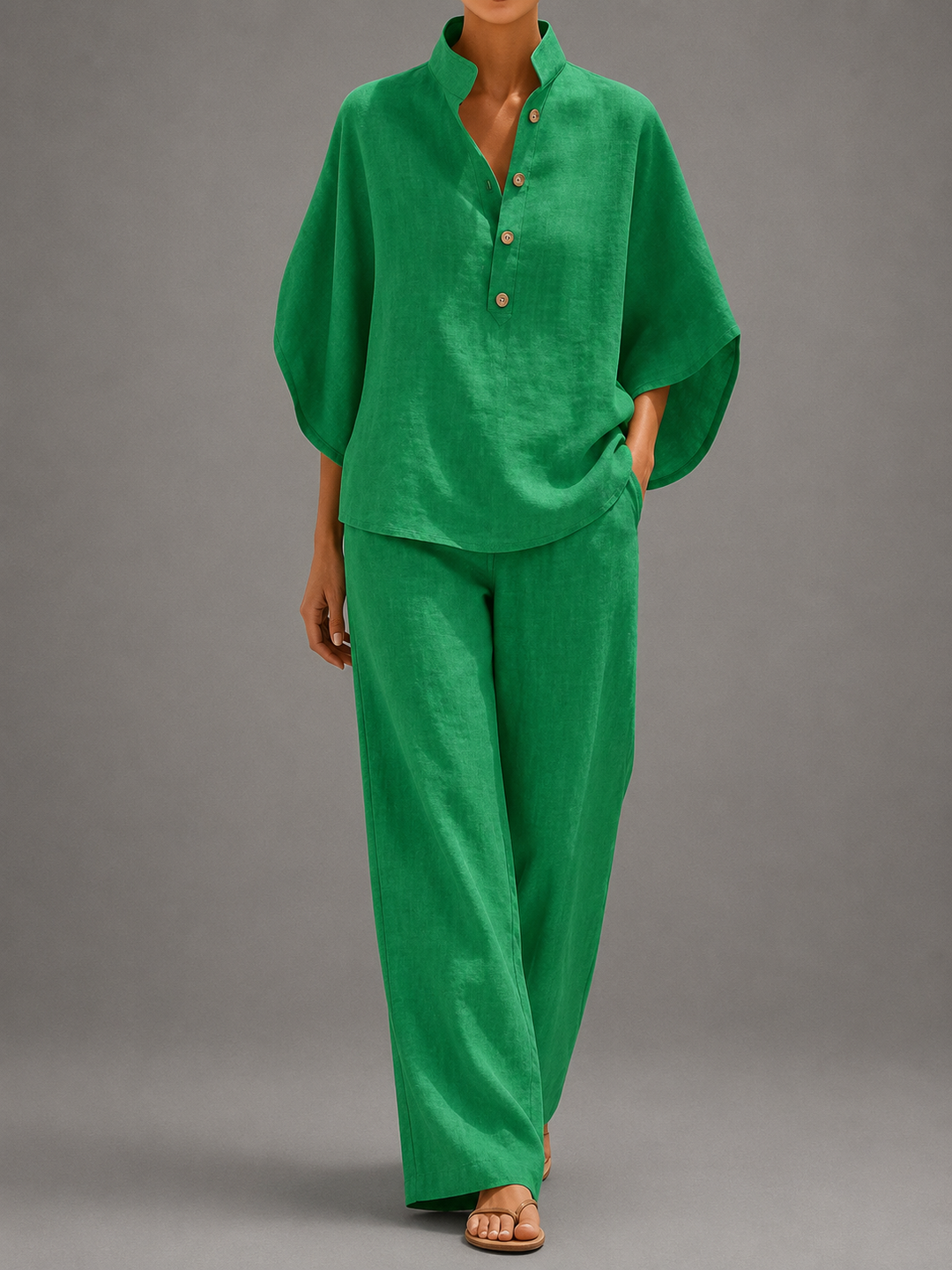 Sophie | Elegante Completo in Lino da Donna con Maniche a Pipistrello