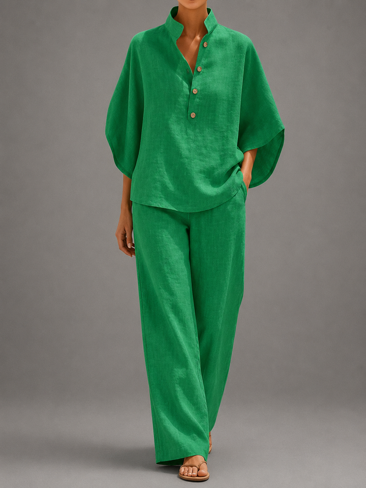 Sophie | Elegante Completo in Lino da Donna con Maniche a Pipistrello