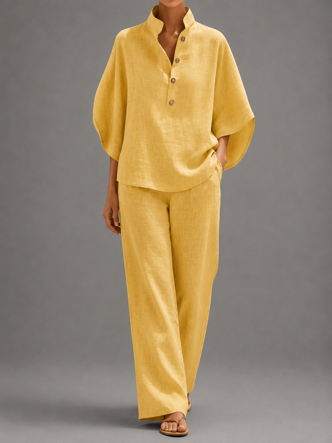 Sophie | Elegante Completo in Lino da Donna con Maniche a Pipistrello