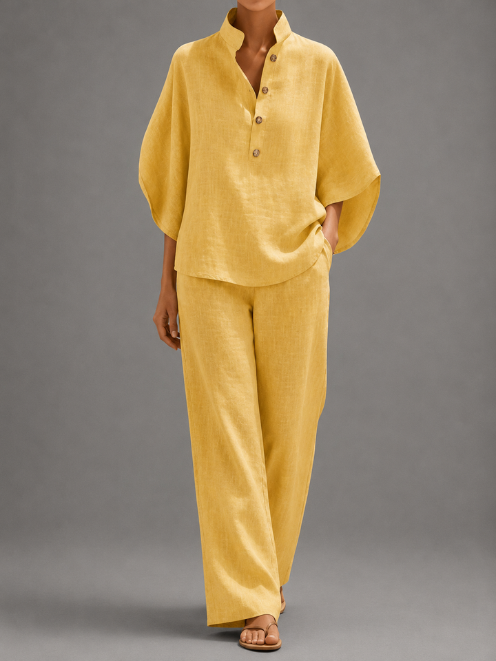 Sophie | Elegante Completo in Lino da Donna con Maniche a Pipistrello