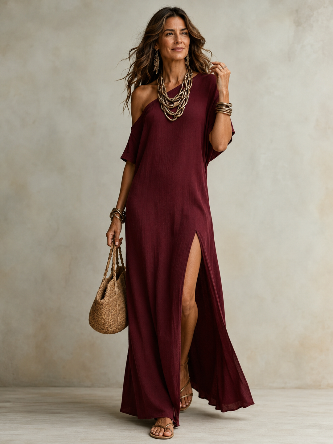 Valentinah | Elegante Abito Maxi Asimmetrico da Donna