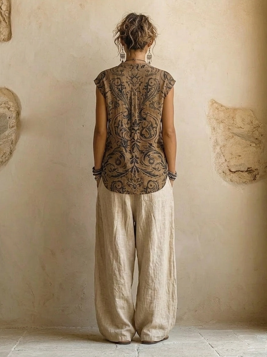 Aurora | Elegante Set in Lino da Donna in Tre Pezzi