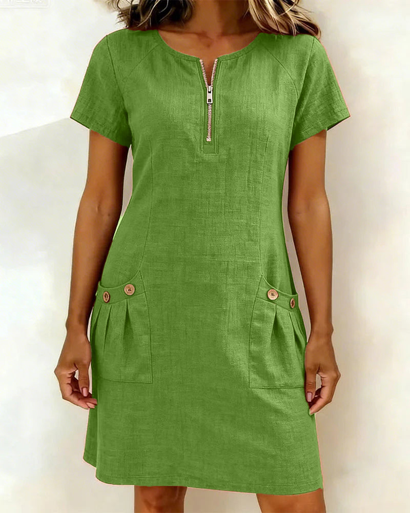 Bianca | Elegante Abito in Misto Lino da Donna