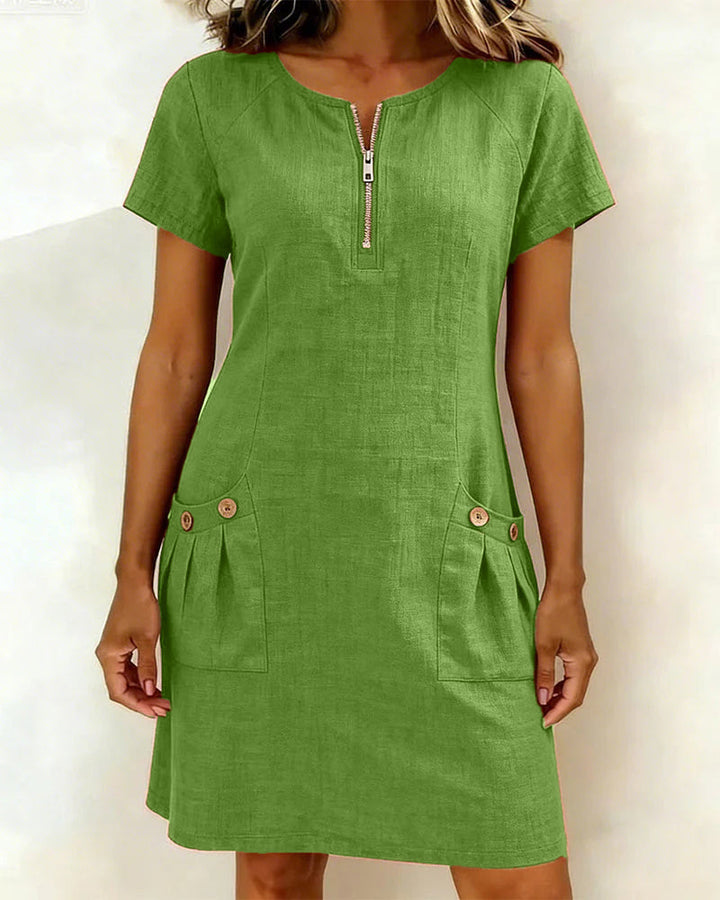 Bianca | Elegante Abito in Misto Lino da Donna