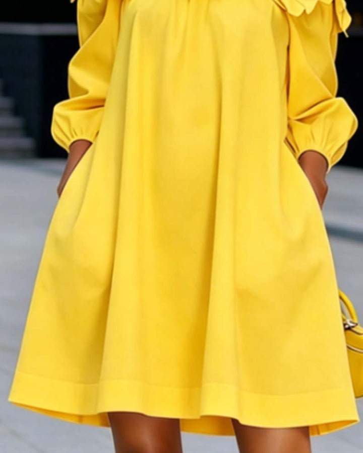 Aurélia | Elegante Abito Floreale con Scollo Bardot